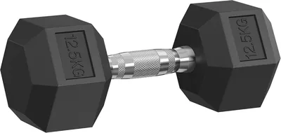 SONGMICS 12.5kg Rubber Dumbbell - Black