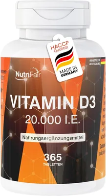 NutriFair Vitamin D3 20000 IU 365 Tablets