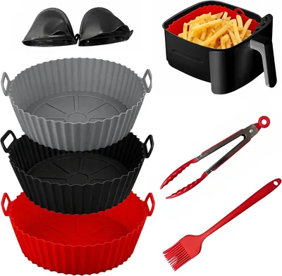 Silicona para Freidora de Aire, 7 Piezas Moldes Reutilizables para Air Fryer | Accesorios para Freidora de Aire