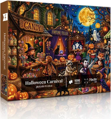 Halloween Carnival Puzzle 1000 Pieces - Spooky Village