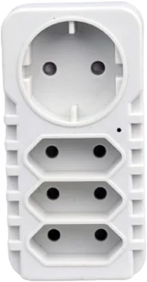 Multi-Socket Wall Plug Adapter 1 Schuko + 3 Euro Outlets White
