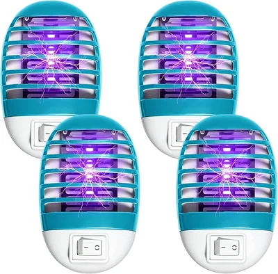 Insektenvernichterlampe, 4er-Pack - Elektrische Moskitoabwehr-Steckdose mit UV-Fang