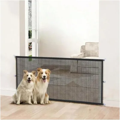 Portable Foldable Pet Barrier Net | Damage-Free Tape, For Stairs & Doorways