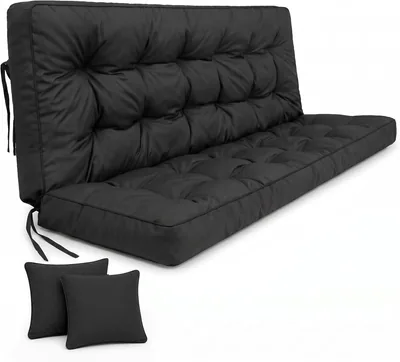 POKAR Hammockdyna 150 cm - Trädgårdsdyna Utomhus, Antracit, 3 delar