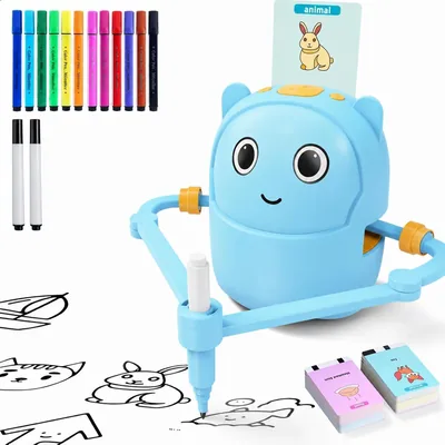 Drawing Robot for Kids - STEM Learning Toy with 100 Cards & 2 Pens