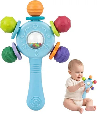 Dokpav Juguetes de Dentición para Bebés, Juguetes Sensoriales Montessori | Estimulación Temprana, Alivia Dolor de Encías