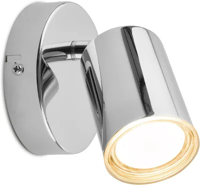 Lumière de mur réglable Briloner IP44 GU10 9W Chrome | Protection contre les éclaboussures pour salon, salle de bains et cuisine