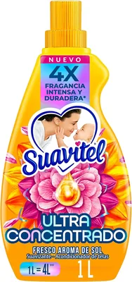 Suavitel Suavizante de Telas Ultra Concentrado Fresco Aroma de Sol 1L | Tecnología de Fijación Irresistible