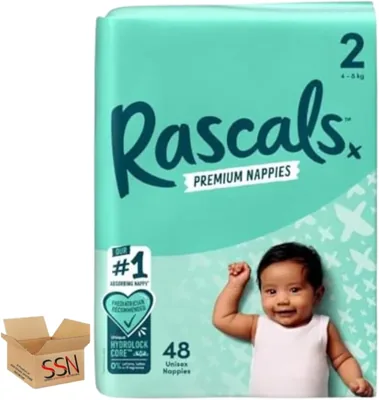 Rascal's Premium Nappies Size 2 48 Pack Best Deal