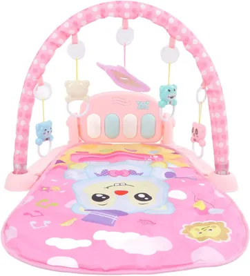 Qudinip Baby Gym: Musikalisk Spelmat med Piano-hängdöljar för Lektid och Främre Läring, 30,3x21,7x17,3 inch