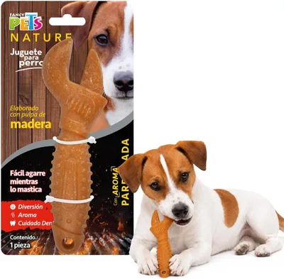 Juguete para Perros Fancy Pets con Aroma a Parrilla y Textura de Madera Natural