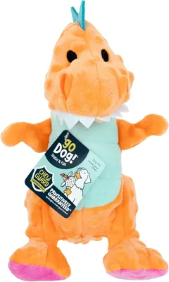 goDog Dinos T-Rex Squeaky Plush Dog Toy