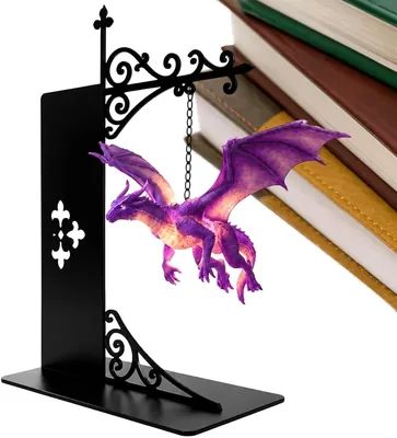 Vintage Warm Floating Dragon Light - Library Lantern for Bookshelf or Desk