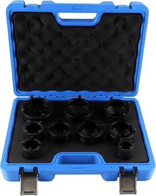 Dasbecan 9PCS Spindle Nut Socket KM04-KM12 1/2" Drive Axle Locknut Tool