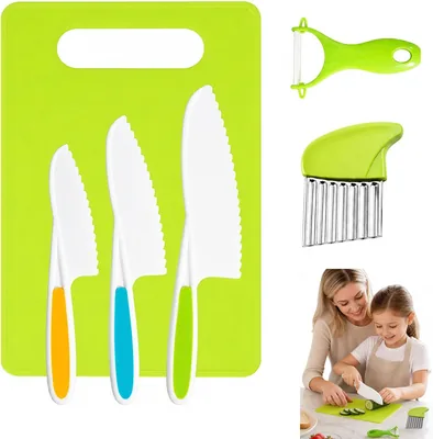 6PCS Kids Safe Knife Set with Cutting Board - Best Deal