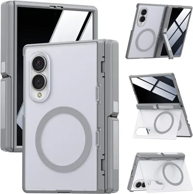 Ruky Z Fold 8 Case with Privacy Screen & Dual Kickstand, Grey | Hinge Protection [Compatible Magsafe] Best Deal