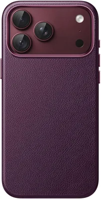 حالة JETech من الجلد النباتي المغناطيسية لهاتف iPhone 18 Pro Max، اللون الأحمر الداكن | متوافقة مع MagSafe، تحكم كاميرا مدمج