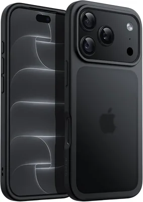 Funda JETech para iPhone 18 Pro MAX, Negra con Efecto Translúcido, Protección Militar contra Caídas