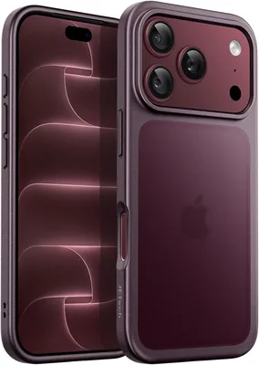 Funda JETech para iPhone 18 Pro MAX, Cereza Oscura | Trasera Translúcida Esmerilada, Protección contra Caídas