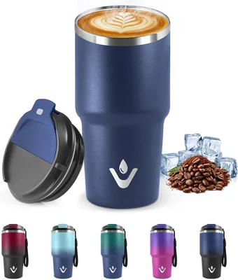 Mug Isotherme Mulbijeo, 600ml, Réutilisable, Tasse Café Inox 304, Double Paroi, Étanche