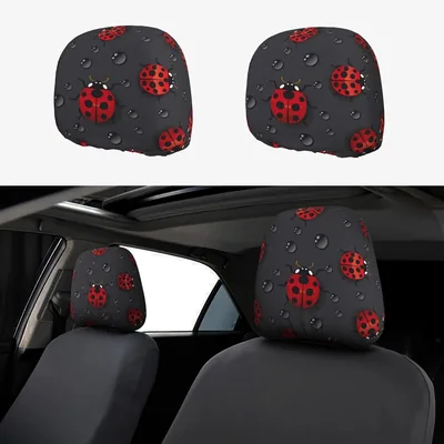 2 PCS Red Ladybug Car Seat Headrest Covers Best Deal