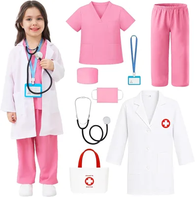 FOVIORZ Doctor Costume Kids Scrubs Dress
