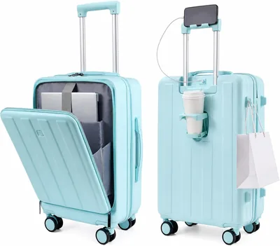 YYW 20 Inch Blue Carry On Luggage