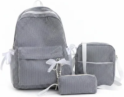 Striped School Backpack 3-Piece Set Best Deal