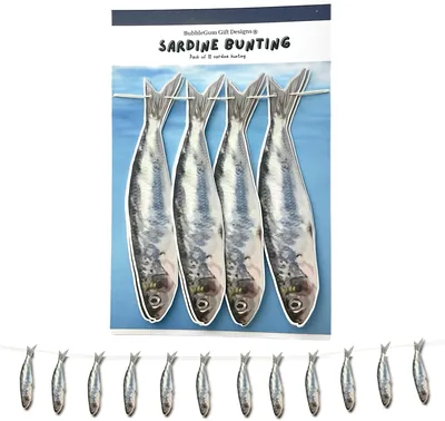 Sardine Decorations - 12 Piece Seaside Fish Party Bunting Best Deal