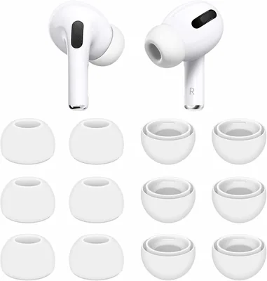 Silicone Ear Tips AirPods Pro, 6 Pairs (S/M/L), White - Best Deal