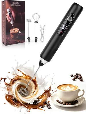 Handheld Milk Frother, 3-Speed Electric Foam Maker