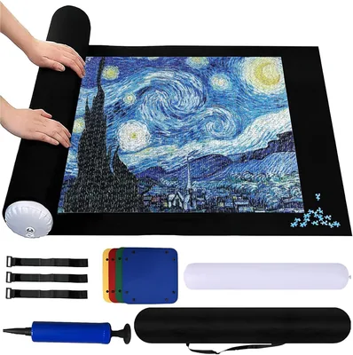 Porta-Puzzle 2000 Peças com Tapete Dobrável e Bandejas, Antiderrapante e Portátil