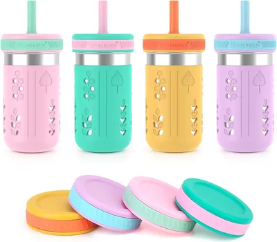 Tronco 4 Pack Kids Tumblers - 15oz Stainless Steel
