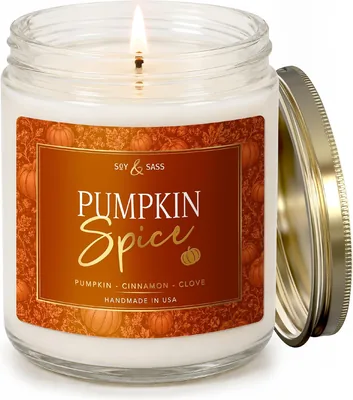 Pumpkin Spice Soy Candle - 9oz Fall Scented Home Decor