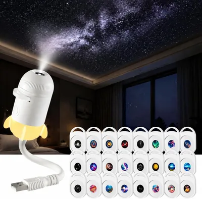 Projecteur d'étoiles HD - Galaxy Dream Projector | Lumière nocturne holographique, Dynamique intelligent HD, USB, pour chambre à coucher ou plafond