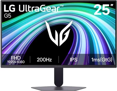 Monitor LG UltraGear -Tela IPS de 25”, 200Hz, 1ms (GtG), NVIDIA G-SYNC e AMD FreeSync Premium, HDR10