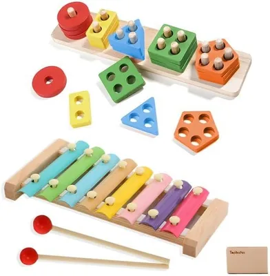 Topika Montessori Baby Toy Set with Xylophone and Stacking Toy