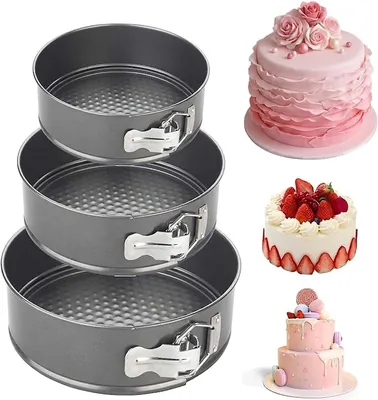 MOMENT 3Pcs Cake Pan Set: Non-Stick Round Springform with Easy Release