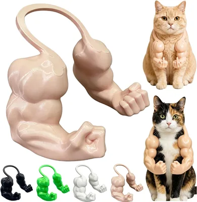 猫用マッスルアーム 3Dプリント 首掛け式 ペット用筋肉コスプレ（握りこぶし、肌色） - 61%オフ