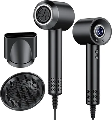 Secador de Pelo Profesional Íonico con Difusor y Boquilla, Pantalla Digital | Secado Rápido 180.000 RPM, Oferta
