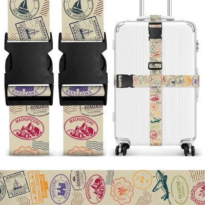 Postmark Luggage Straps - 2 Pack Adjustable Travel Belt