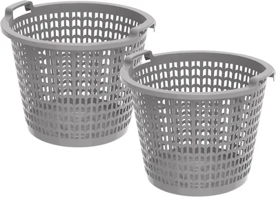 Cosmoplast 50L Wide Plastic Laundry Basket Curved Grey - Deal of 2