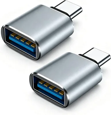 2 Pcs USB-C to USB Adapter OTG Aluminum