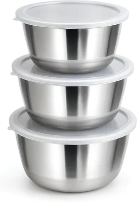 MOMENT 3Pack Stainless Steel Food Storage Containers, BPA-Free Stackable Containers with Leakproof Lids