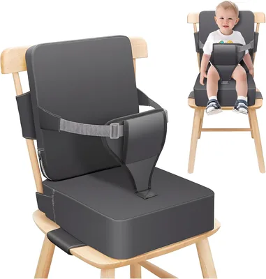 Booster Seat High Chair Cushion - 10cm Height Adjustable Safety Straps Best Deal