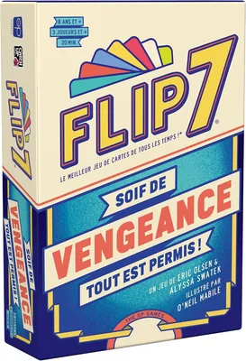 Jeux de prise de contact Flip 7 Vengeance | Cartes et coups bas | Version française | À partir de 8 ans | 3 joueurs et plus | 20 min | Idéal pour les familles