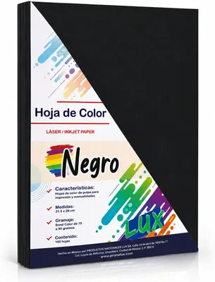 LUX Papel Bond Negro 100 Hojas Tamaño Carta 75g Mejor Oferta