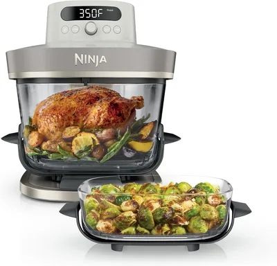 Ninja Crispi Pro Glass Air Fryer, 6-in-1, Amazon Exclusive Bone & Champagne | Max crisp, air fry, ba