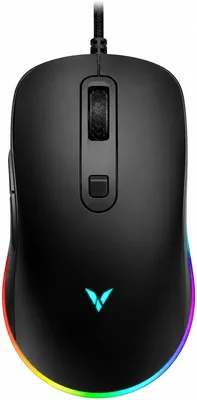 ماوس الألعاب Rapoo V16RGB 12800 DPI مع إضاءة RGB، أسود