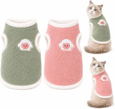 2 Piezas de Ropa para Gato, Suéter sin Mangas para Cachorros, para Otoño e Invierno